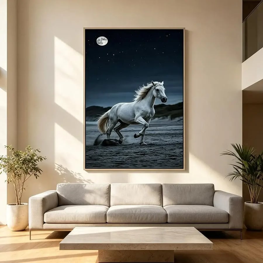 لوحة طولية خيل تصميم مودرن للصالات والمجالس
