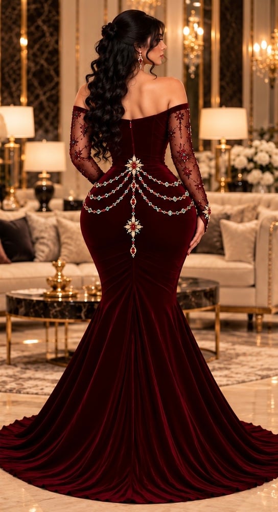 فستان عنابي