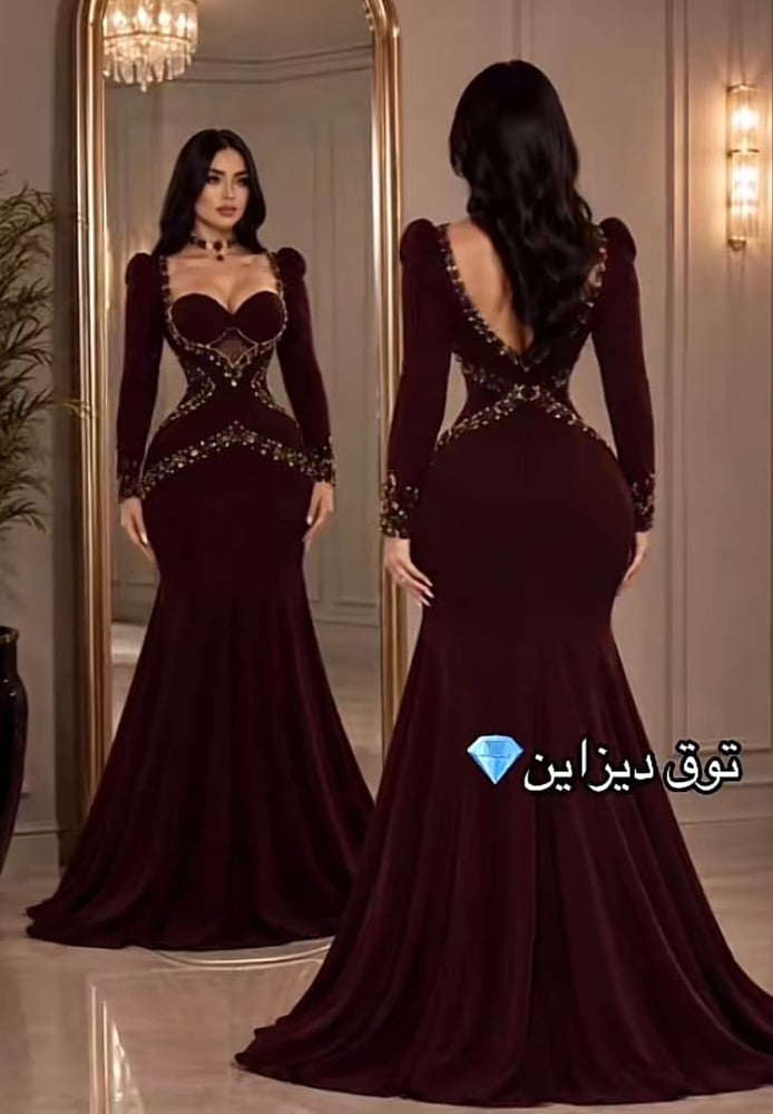 فستان عنابي