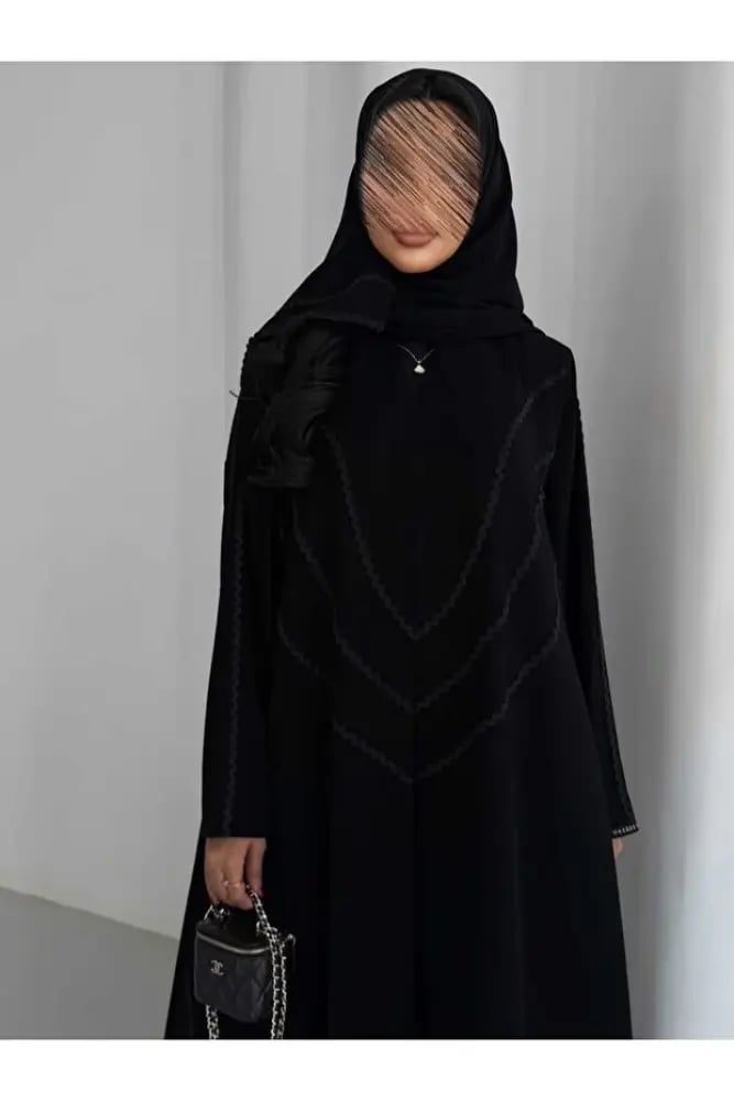عباية ليفا بكلفه معرجه تعطي انسيابيه نص كلوش قماش انترنت AKOAZ