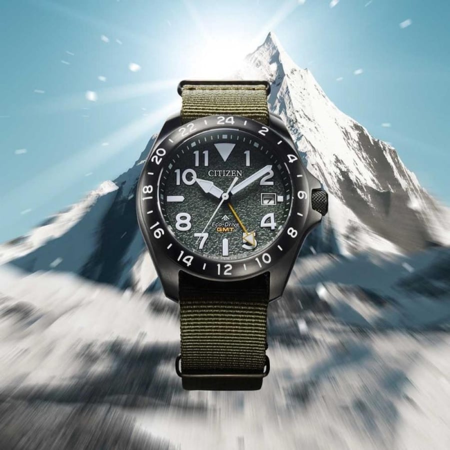 ساعة Citizen Promaster BJ7155-05X Eco-Drive GMT رجالية خضراء - 39.5 مم