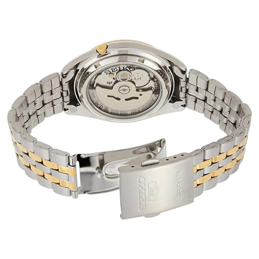 ساعة Seiko 5 SNKL24J1 أوتوماتيك رجالية ثنائية اللون بتصميم كلاسيكي فاخ