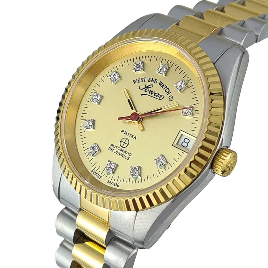 West End Automatic Ladies Watch Two Tone Bracelet Gold Dial 33mm