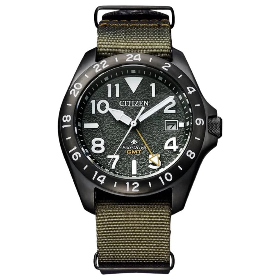 ساعة سيتيزن BJ7155-05X برومستر لاند GMT إيكو درايف رجالية - 39.5 مم