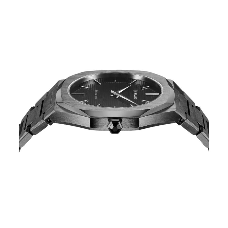 D1 Milano Ultra Thin mens gunmetal watch with sapphire crystal