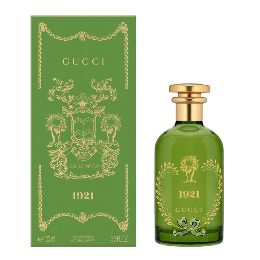 عطر غوتشي 1921 من نوادر مقتنياتي بحجم 100 مل وزجاجة خضراء مزخرفة