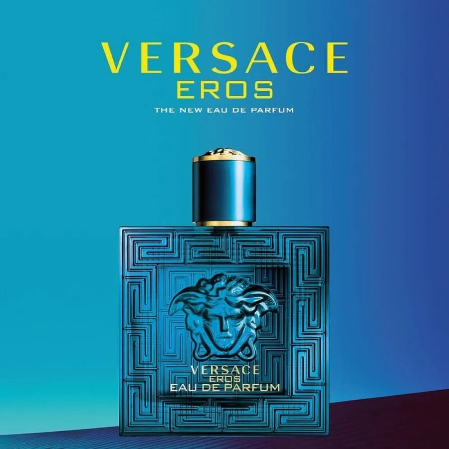 عطر فيرساتشي إيروس أو دو بارفيوم بتصميم عصري وألوان جذابة للرجال