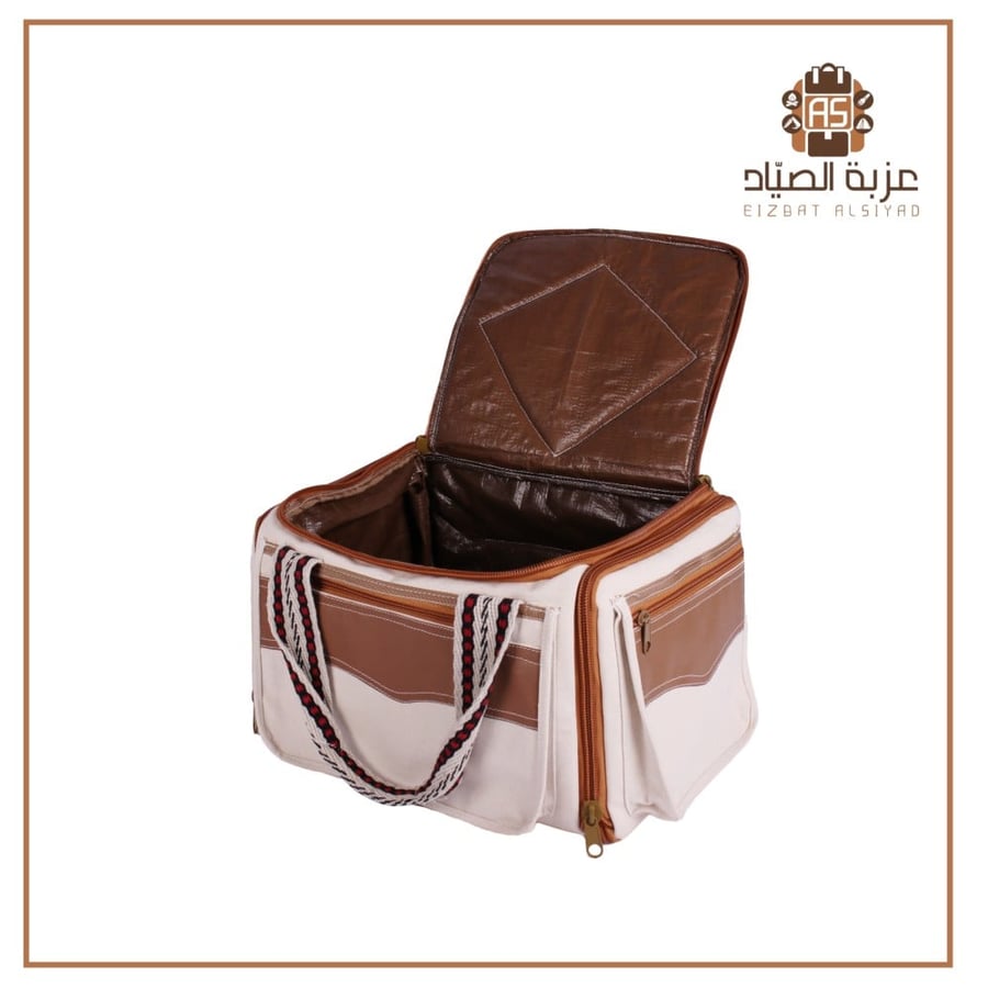 شنطة المستوى قماش ابيض صغير