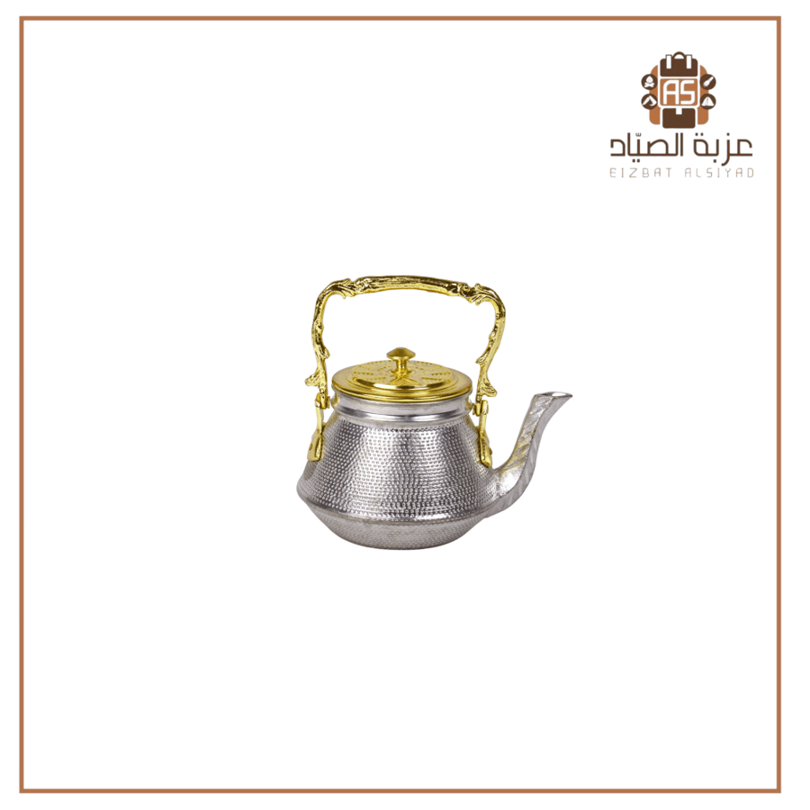 ابريق حب الرمان نحاس غطاء ذهبي كبير