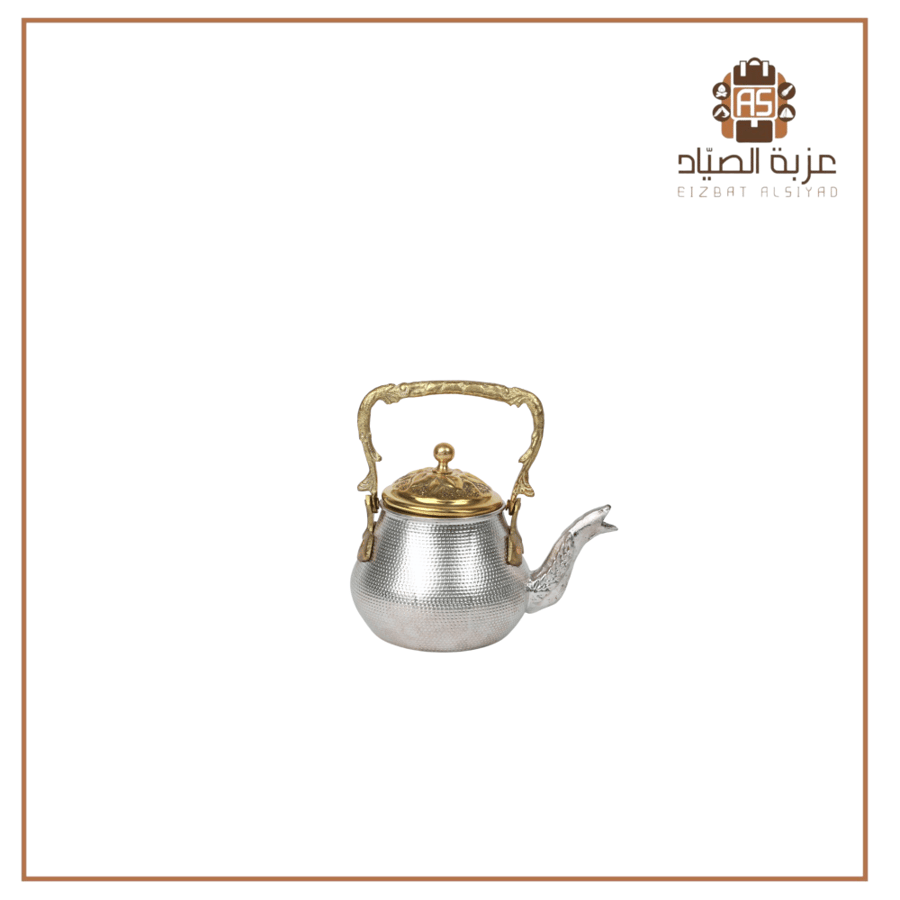 ابريق حب الرمان نحاس غطاء ذهبي صغير