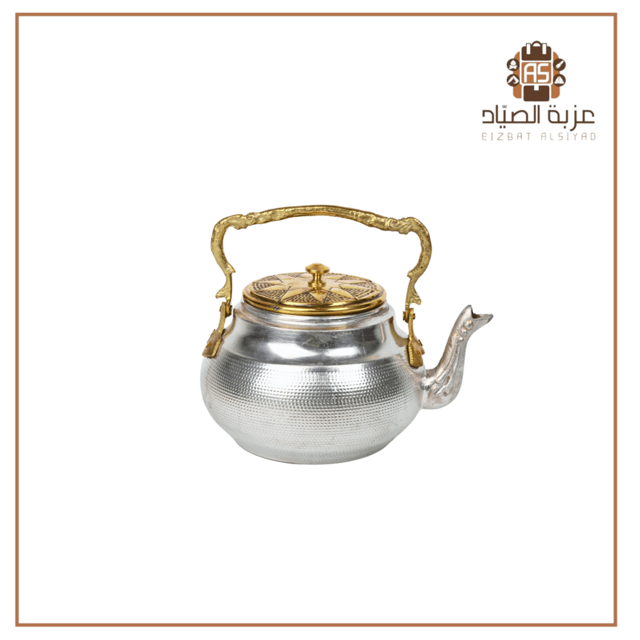 ابريق حب الرمان نحاس غطاء ذهبي كبير