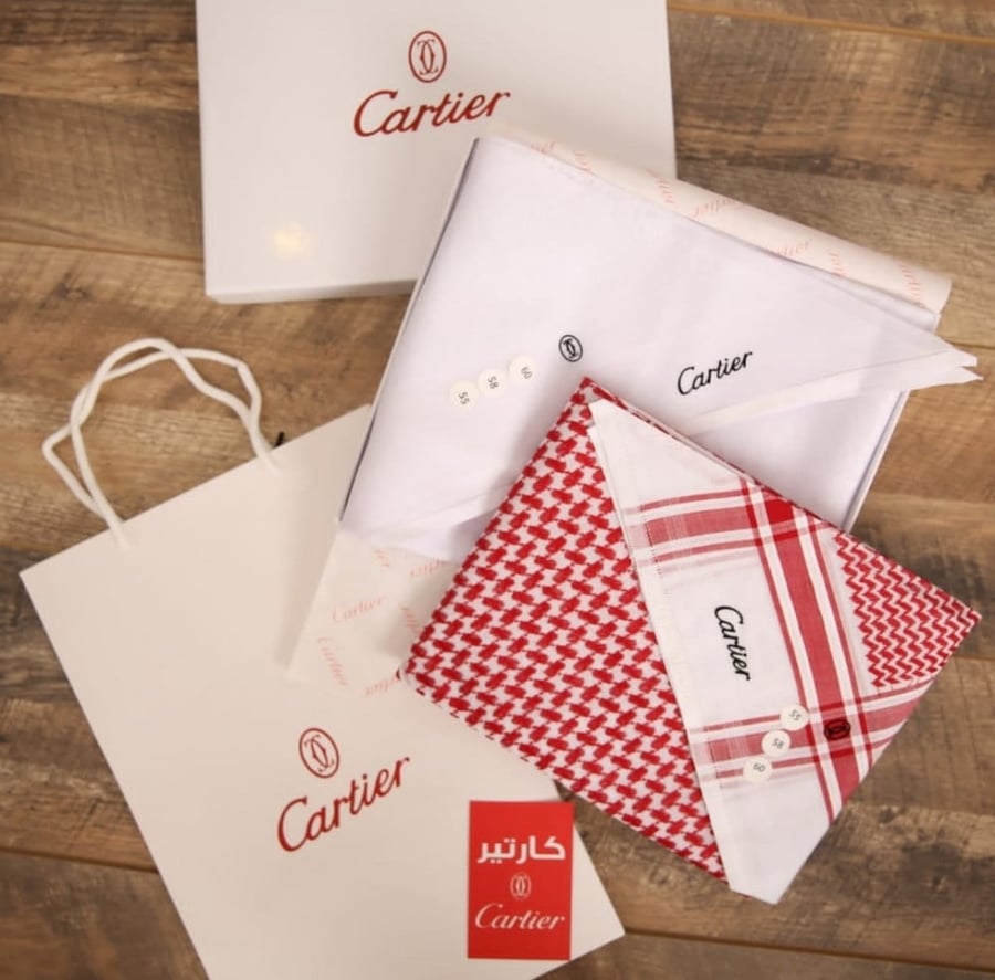 شماغ كارتير اشمغه رجاليه cartier دم الغزال الاصلي ماركه هدايا رجاليه