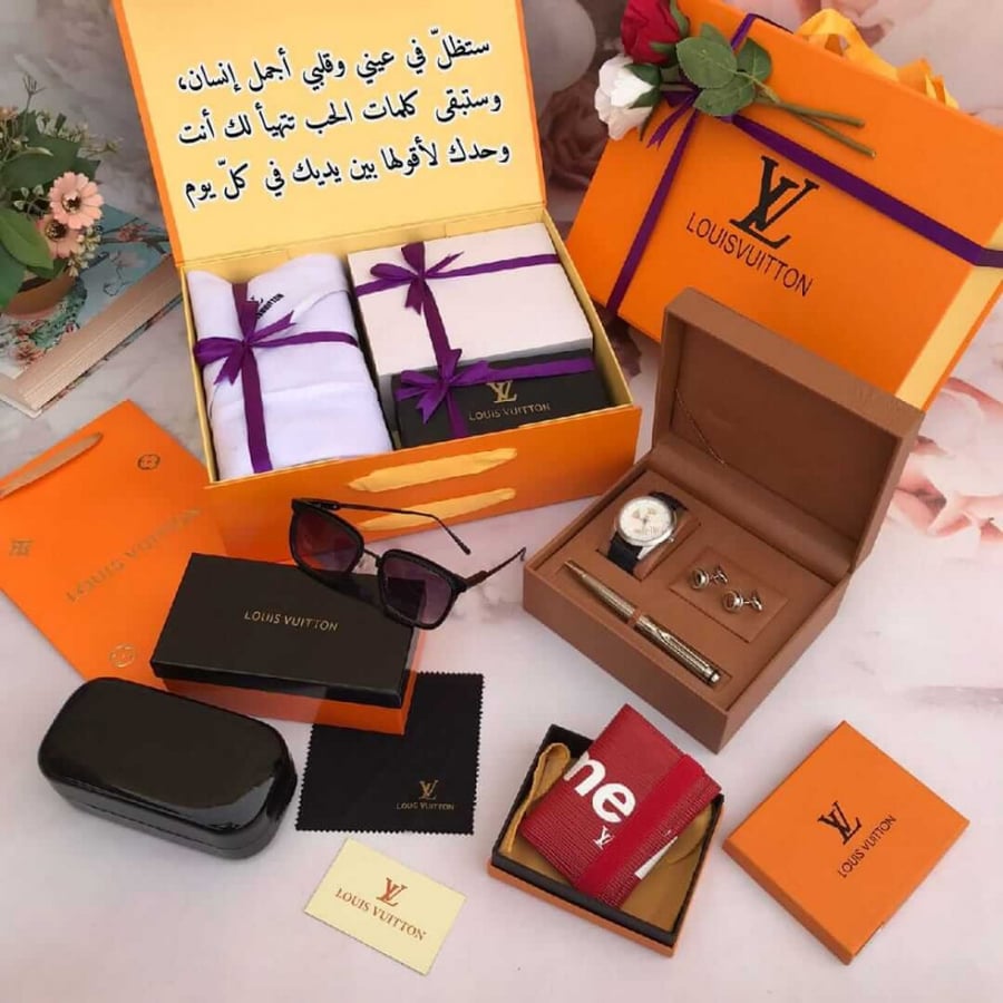 طقم هدايا رجالي ماركه لويس فيتون هديه لكل المناسبات