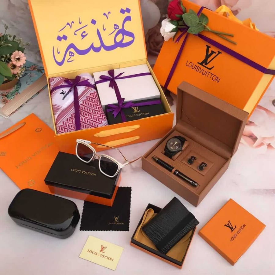 طقم هدايا رجالي ماركه لويس فيتون هديه لكل المناسبات