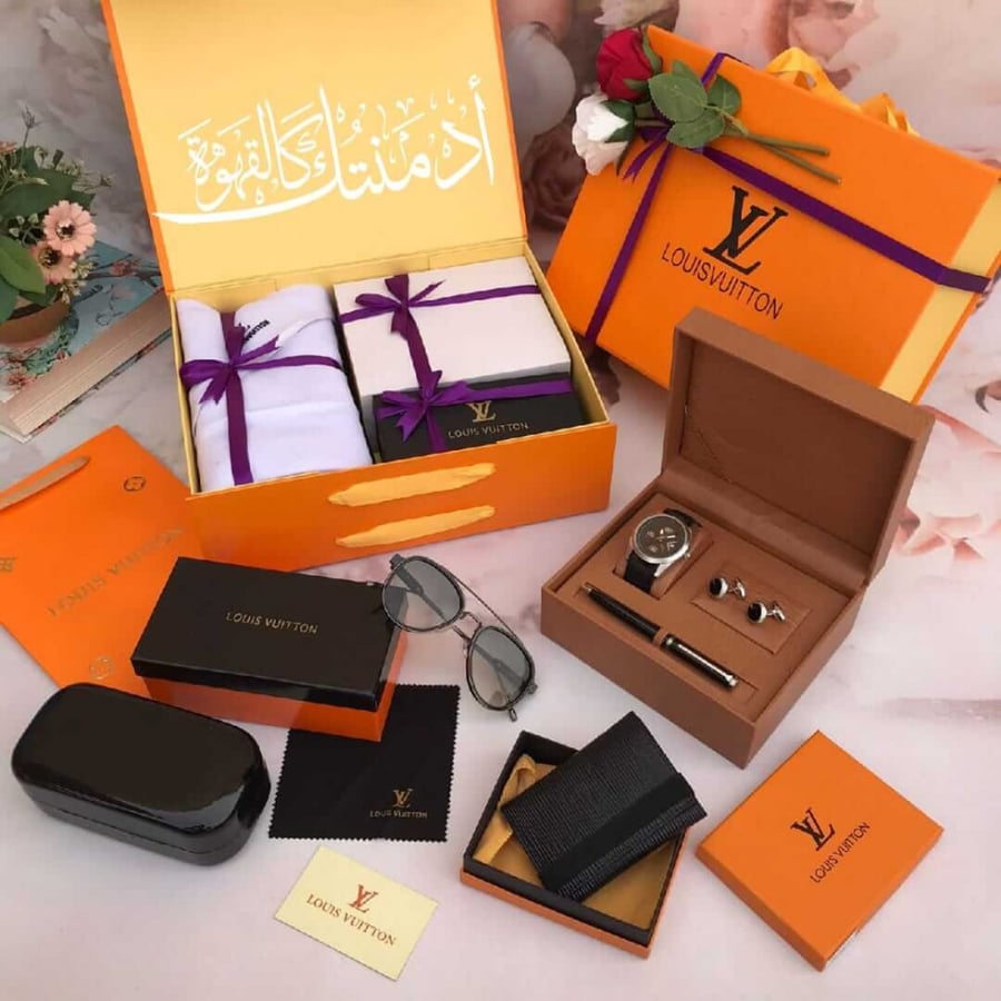 طقم هدايا رجالي ماركه لويس فيتون هديه لكل المناسبات