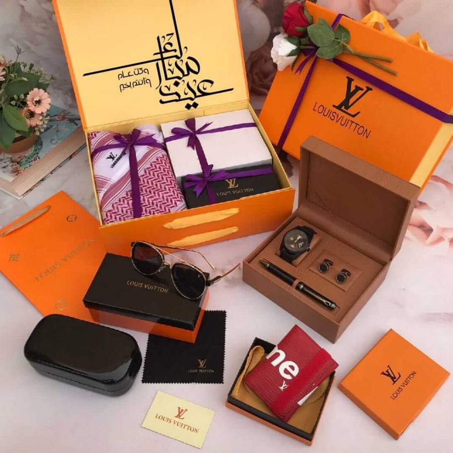 طقم هدايا رجالي ماركه لويس فيتون هديه لكل المناسبات