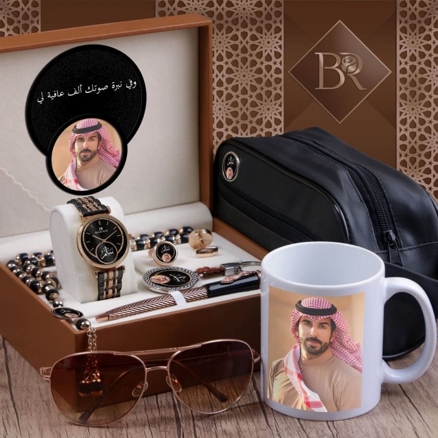 بوكس رجالي طقم ساعه مع اكسسوارات