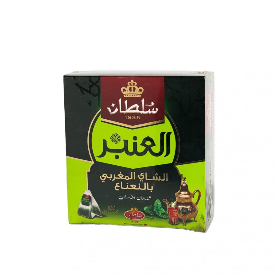 شاي سلطان العنبر مغربي بالنعناع 100 كيس