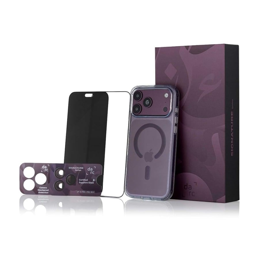 بكج حماية متكامل دارك سيجنتشر للأيفون (darc SIGNATURE Series Full Protection Pack) - عنابي