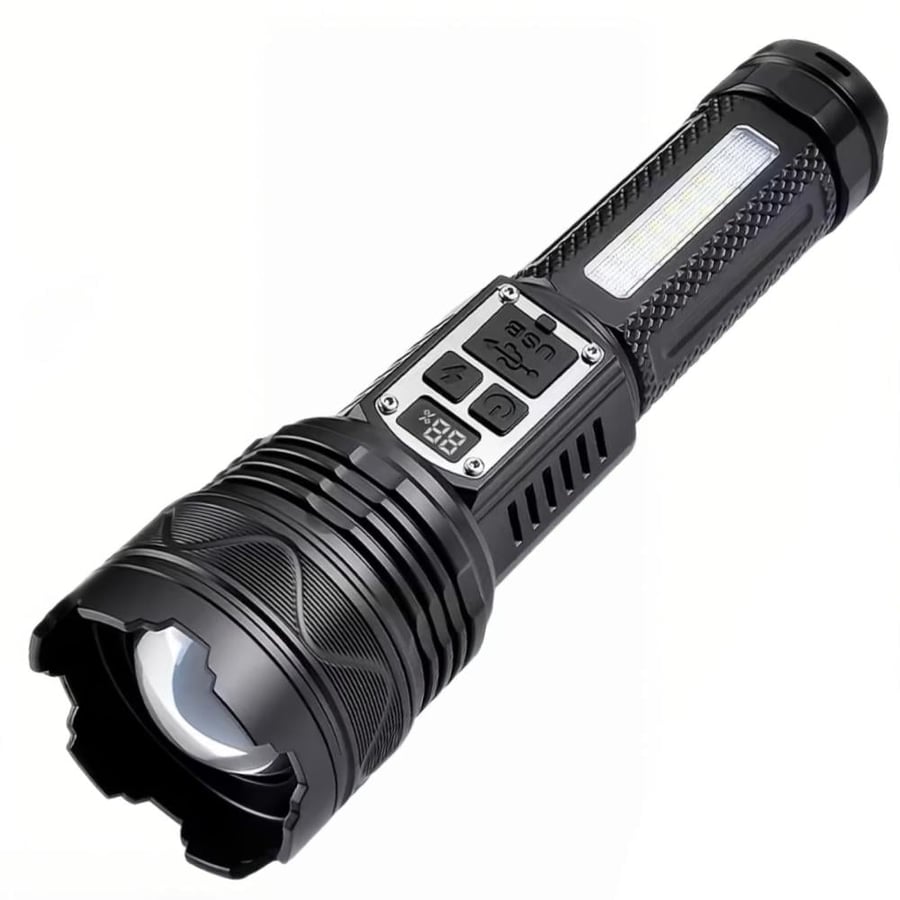 كشاف يدوي دينكس DX2329 فائق الإضاءة بقوة 1000 لومين وشاشة رقمية (DENX Holographic Fashion Strong Flashlight DX2329)