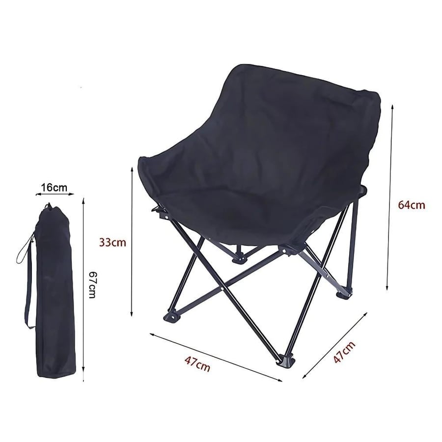 طقم جلسة رحلات وترحال طاولة ألمونيوم قابلة للطي مع كرسين (Portable Camping Table and 2 Chairs Set) - أسود