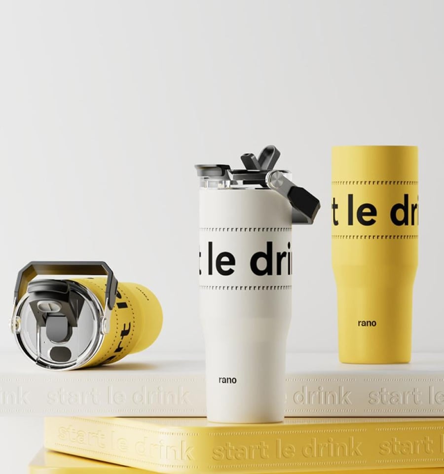 900ml Thermal Sports Mug Yellow