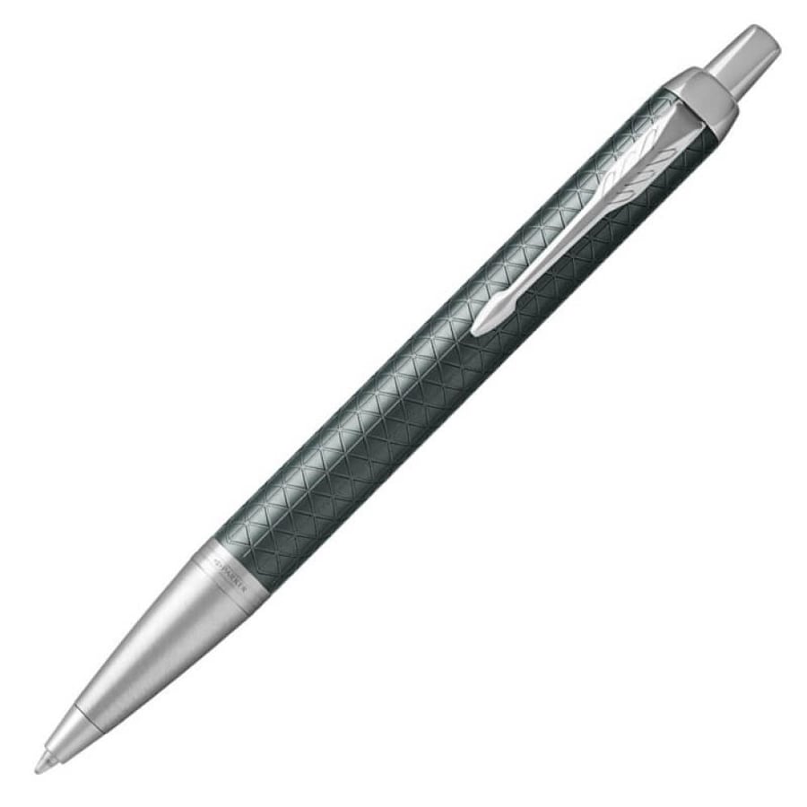 Parker IM Premium Ballpoint Pen Dark Green Chrome Trim