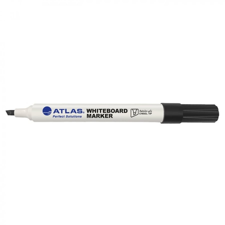 Atlas White Board Marker Chisel Black Dozen=12pcs