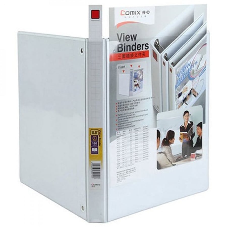 Comix  Ring Binders (3-D)(0.5") White Color