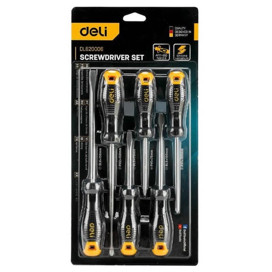 Deli screwdriver set = 6 Pcs