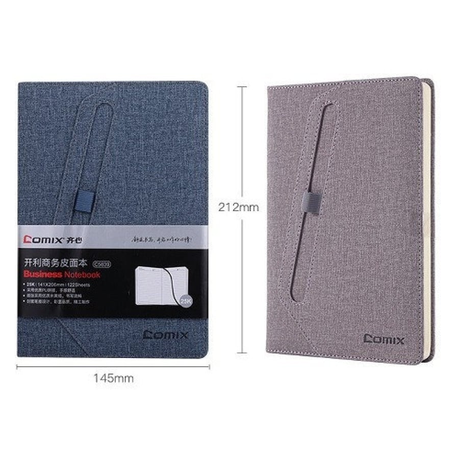 Comix Business Notebook 122 Sheets A5 Size Gray