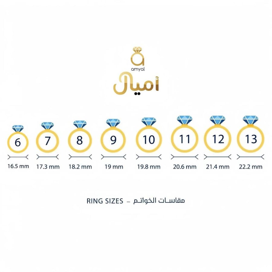 لائحة مقاسات الخواتم