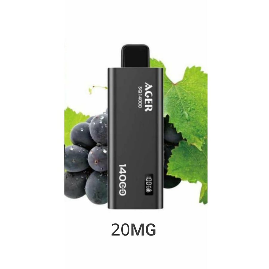 سحبة اجير اس كيو 14000 سحبة 20نكتين عنب أسود AGER SQ 14000 PUFFS BLACK GRAPE