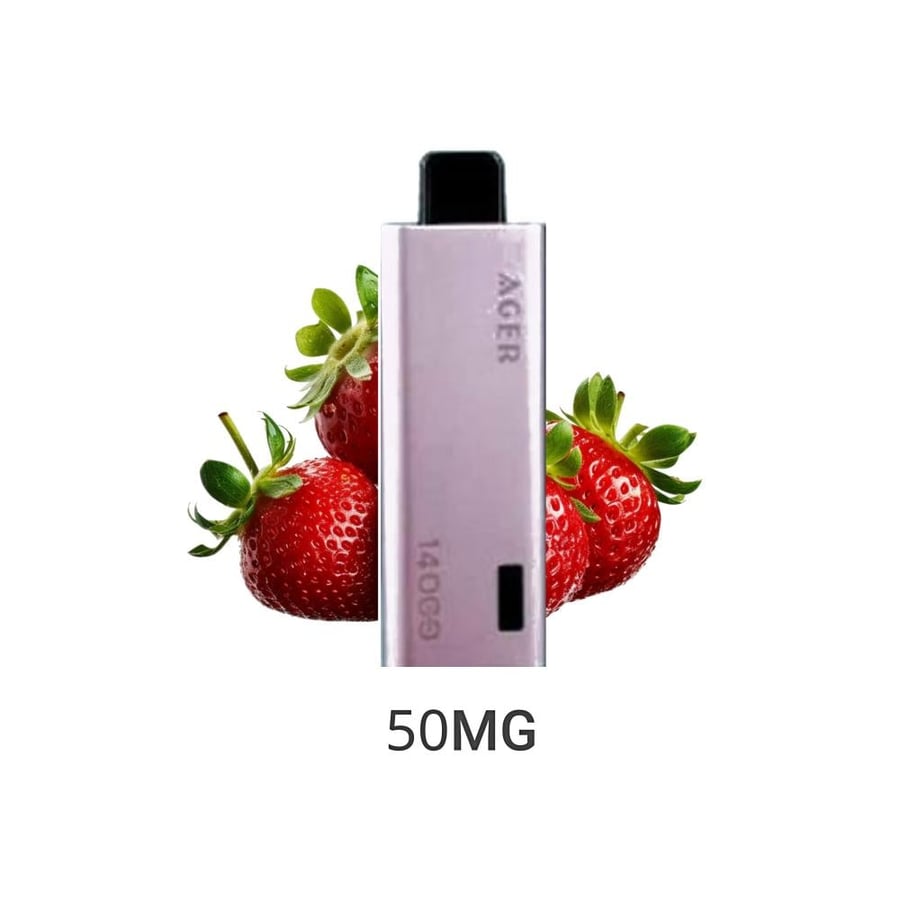 سحبة اجير اس كيو 14000 موشة 50نكتين مكس فراولة AGER SQ 14000 PUFFS STRAWBERRY MAX