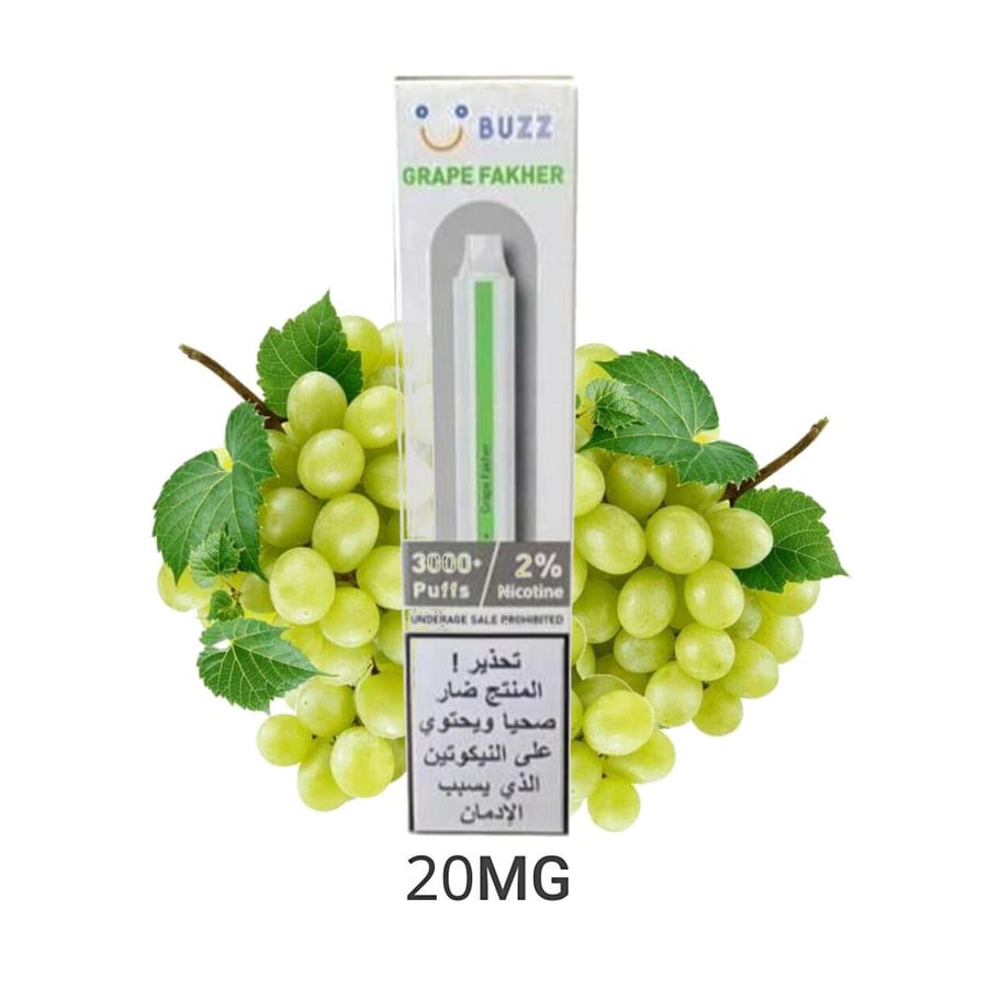 سحبة بوز 3000 عنب اخضر 20نكتين BUZZ 3000 PUFFS فاخر العنب