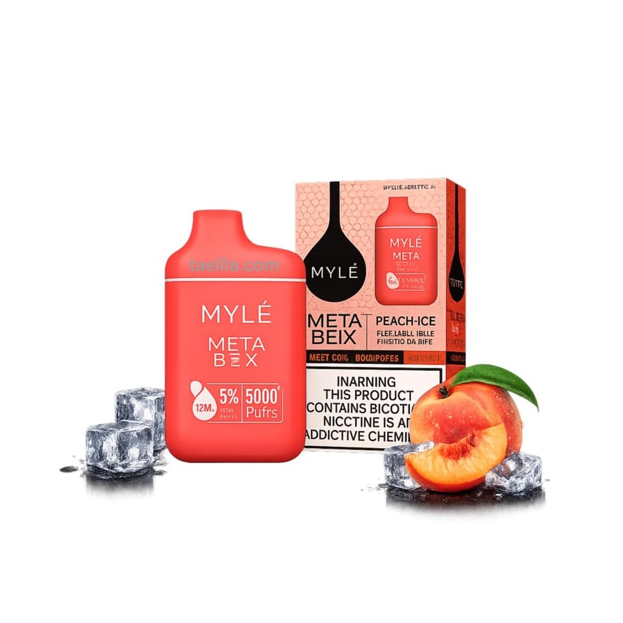 سحبة مايلي ميتا بوكس خوخ ايس 5000الف 20نكتين Myle Meta Box Disposable Device