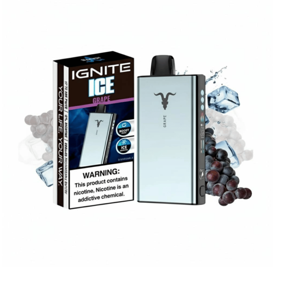 سحبة اجنايت 40K سحبة عنب 50نكتين IGNITE V400 ICE 40K PUFFS GRAPE