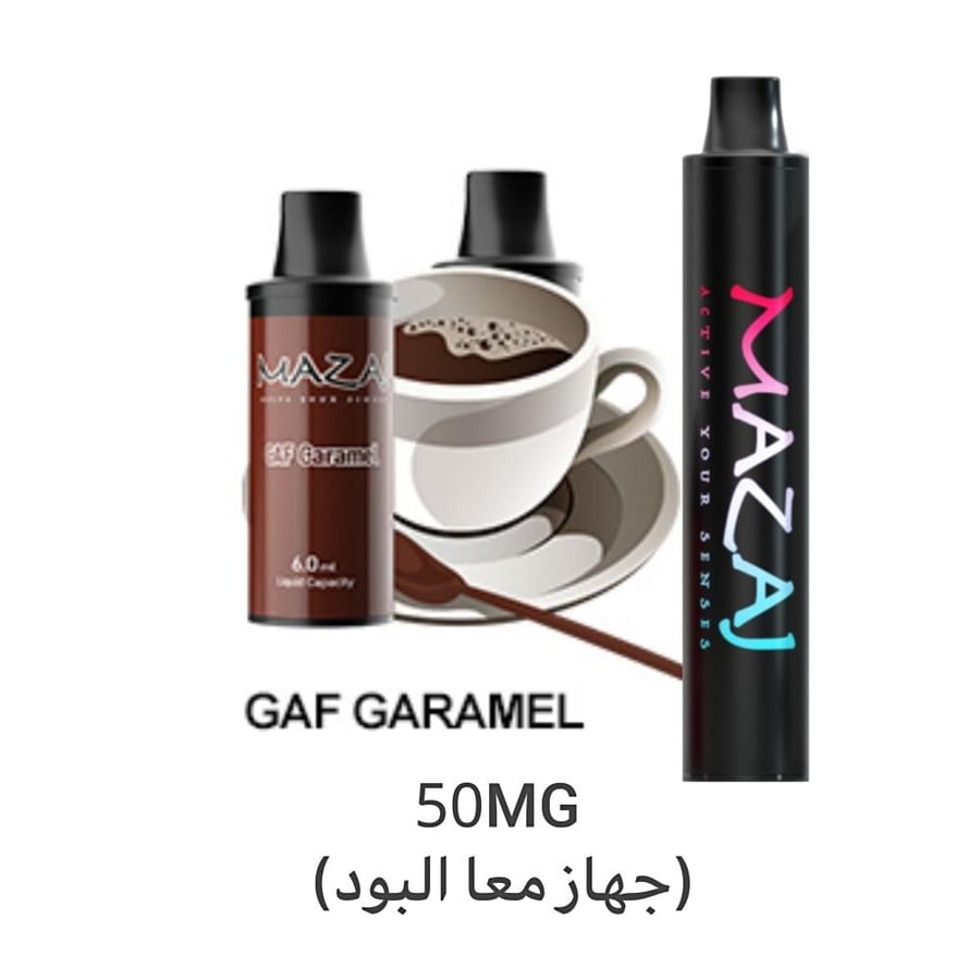 Mazaj pod 2000 puffs, 50 nicotine, caramel coffee flavor - Mazaj pod 2000 puffs, the flavor on you and the device on us, free.