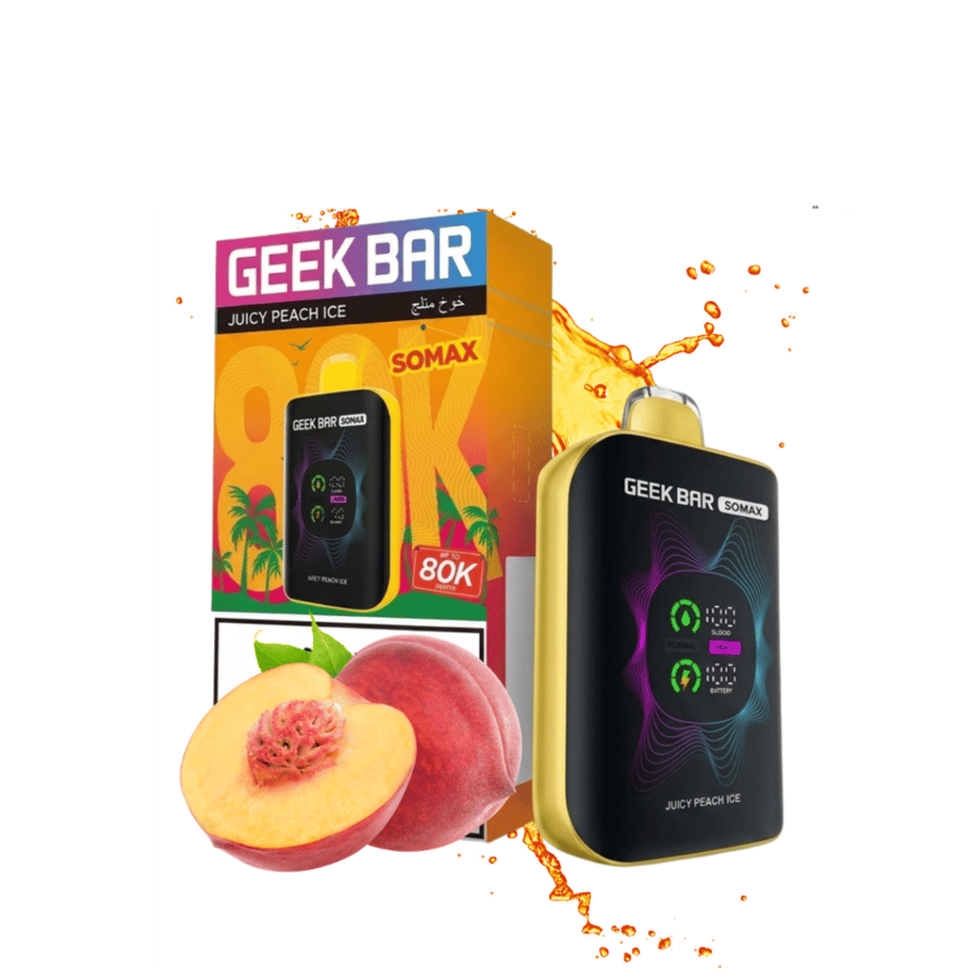 سحبة جيك بار سوماكس خوخ ايس80 ألف 50 نيكوتين — Geek Bar SumaX 80K 50 Nicotine