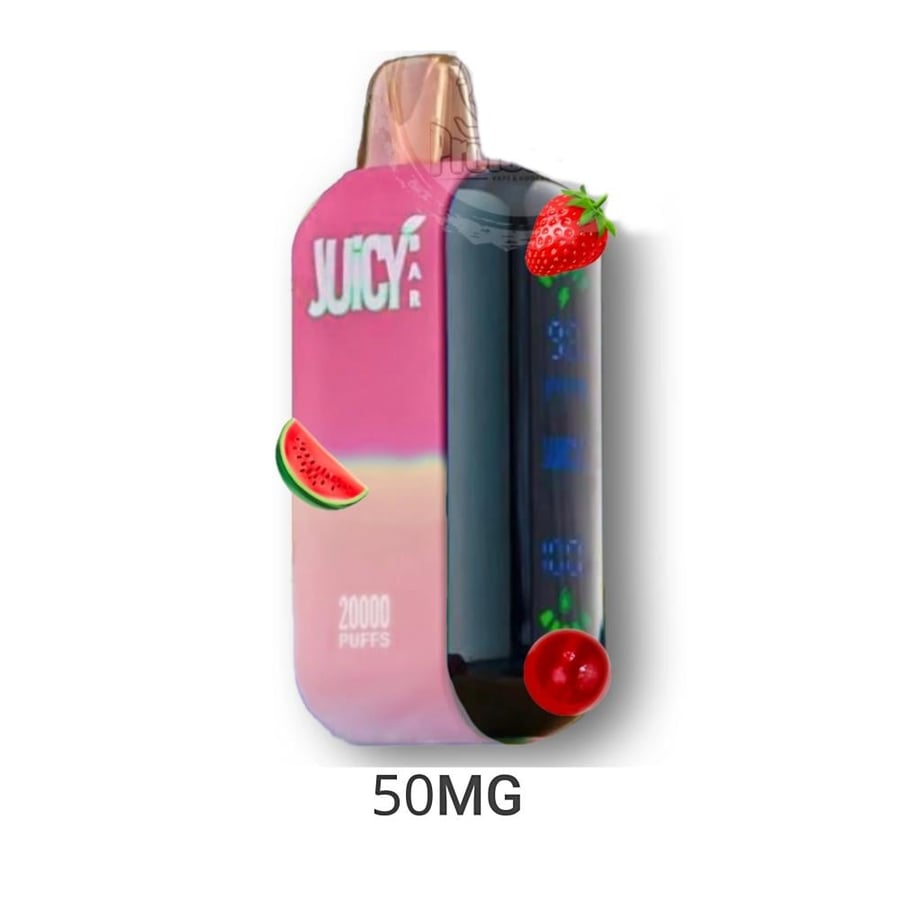 سحبة جوسي بار فيب 20000 موشة 50نكتين مكس فراولة وبطيخ بالعلك JUICE BAR 20000 PUFFS STRAWBERRY WATERMELON BUBBLEGUM