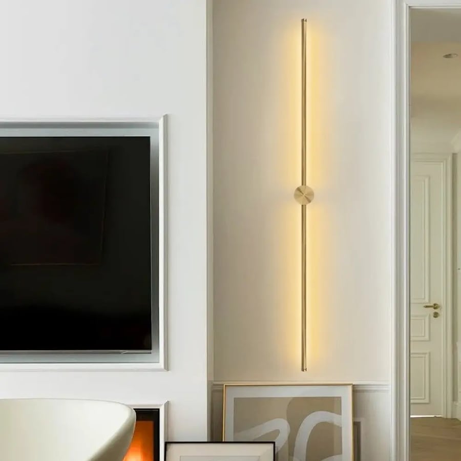 مصباح جداري LED حديث 100/120 سم ذهبي أبيض