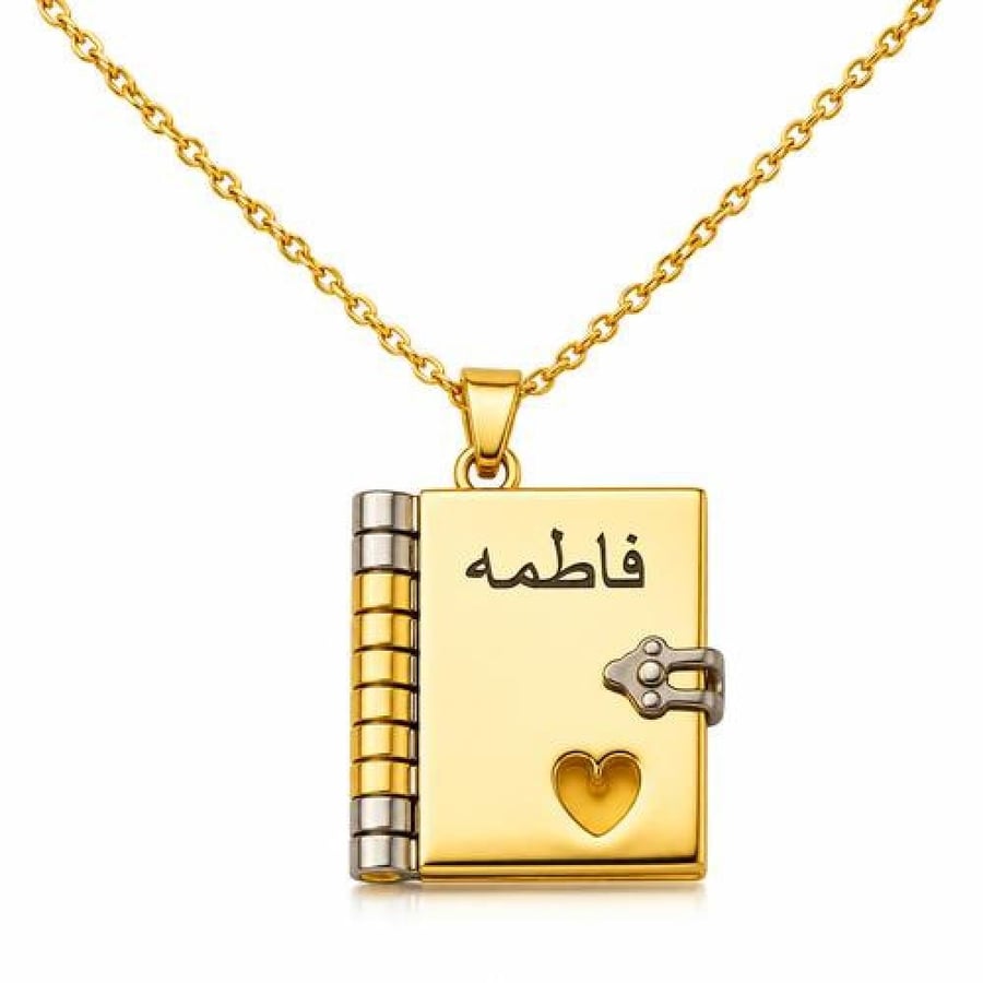 سلسال الكرت السري الذهبي باسم مخصص بتصميم فاخر نسائي
