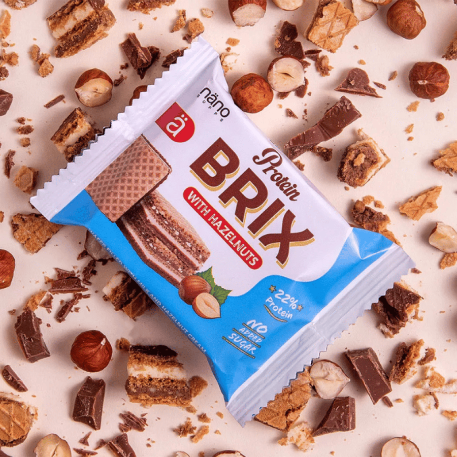 بروتين ويفر بريكس من نانو سابس بالبندق 25جم - Nano Supps Protein Brix Wafer