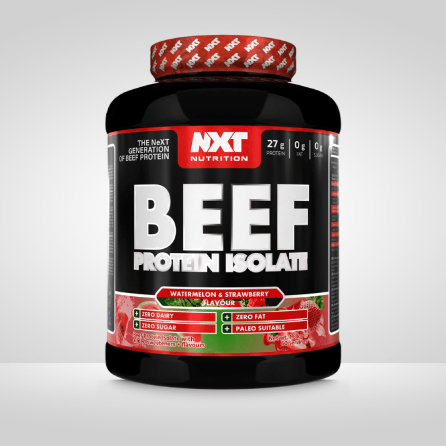 بيف بروتين ايزوليت من نكست نكهة البطيخ والفراولة 1.8 كجم - NXT Nutrition Beef Protein