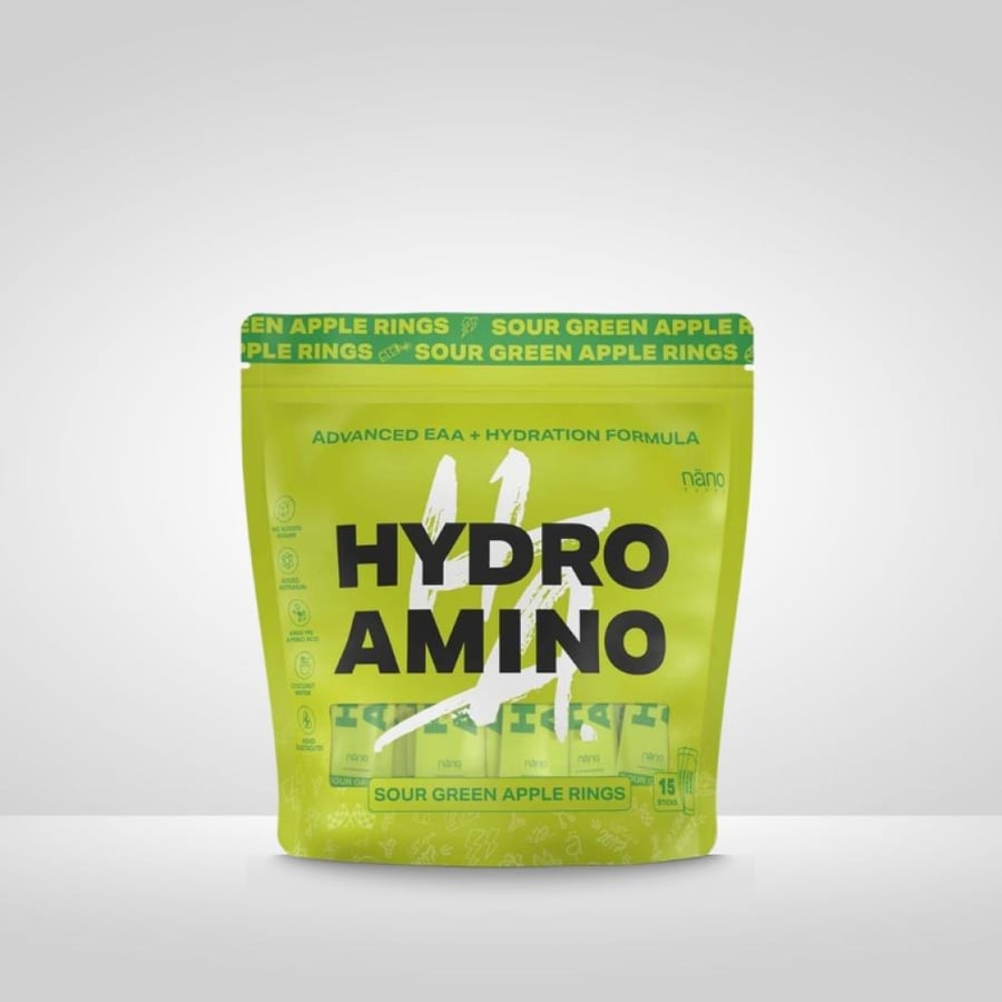 احماض امينية هايدرو امينو من نانو سابس نكهة التفاح الاخضر 15 كيس*13جم - Nano Supps Hydro Amino Sour Green Apple Rings