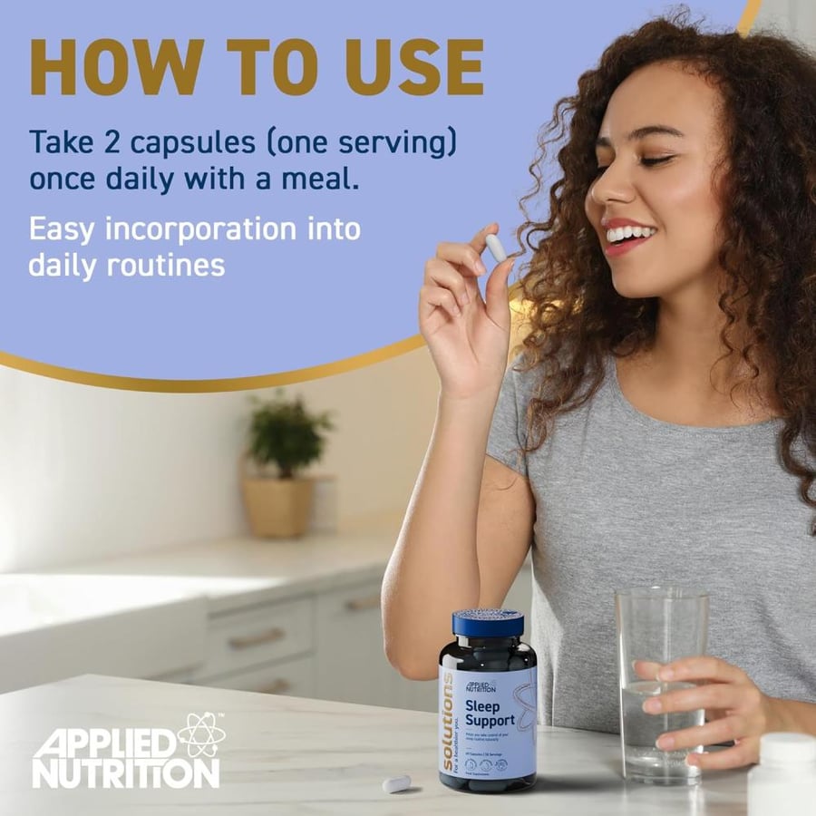 ابلايد نيوترشن كبسولات دعم النوم 60 كبسولة Applied Nutrition Sleep Support
