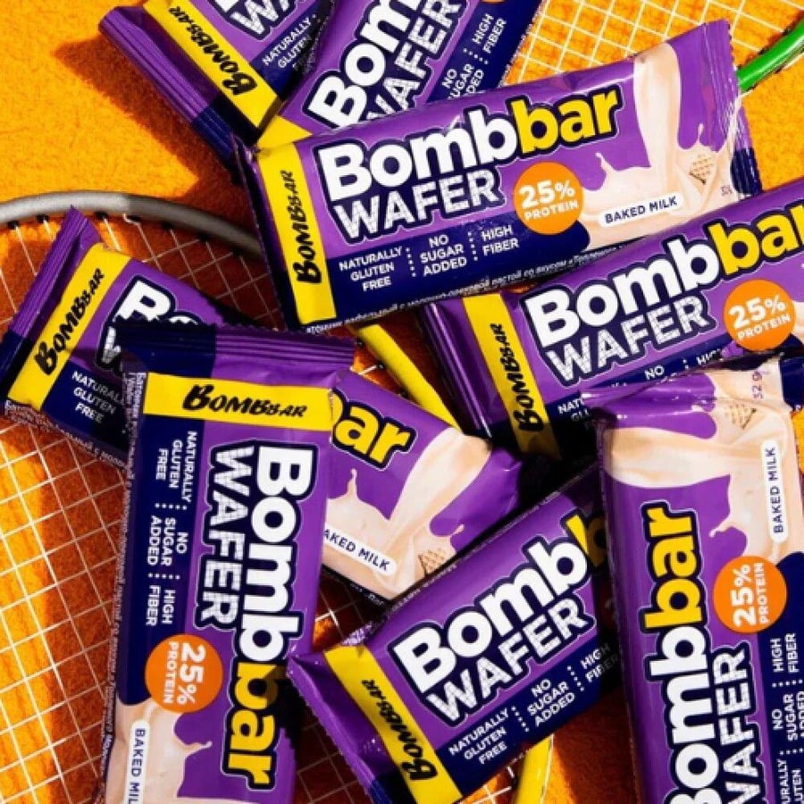 ويفر بروتين من بومبار نكهة الحليب المخبوز 32 جم - Bombbar Protein Wafer Baked Milk 32g