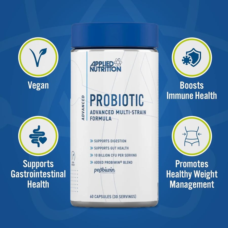 بروبيوتيك نباتي من ابلايد نيوتريشن 60 كبسولة - Applied Nutrition Vegan Probiotic