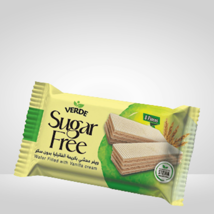ويفر محشي بكريمة الفانيليا بدون سكر من فيردي 60جم - Verde Wafer Filled with Vanilla cream