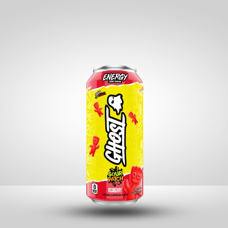 مشروب طاقة قوست بنكهة سور باتش التوت الاحمر 473 مل - Ghost Energy Sour Patch Redberry 473ML